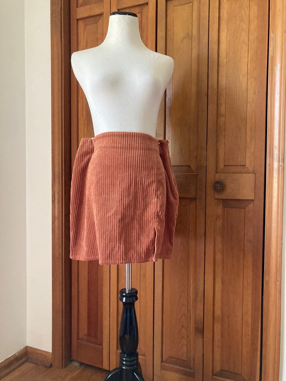 Altar'd State Light Brown Corduroy Mini Skirt, Size L